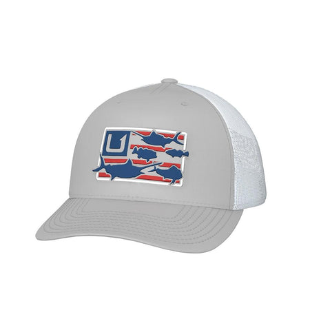 Huk Light Grey Trophy Flag Trucker Hat