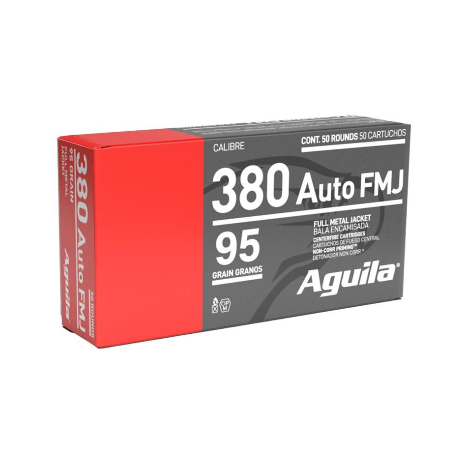 Aguila .380 ACP/Auto Target & Range 95 grain Full Metal Jacket ammunition