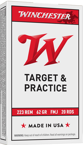Winchester USA Full Metal Jacket 62 Grain .223 Remington 3100 fps 020892213135