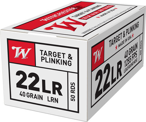 Winchester .22 Long Rifle USA White Box 40 grain Lead Round Nose ammunition
