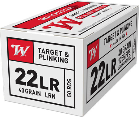 Winchester .22 Long Rifle USA White Box 40 grain Lead Round Nose ammunition