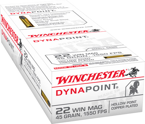Winchester USA Dynapoint Pistol Ammo 22 Mag 45 grain Copper Plated Hollow Point (CPHP)