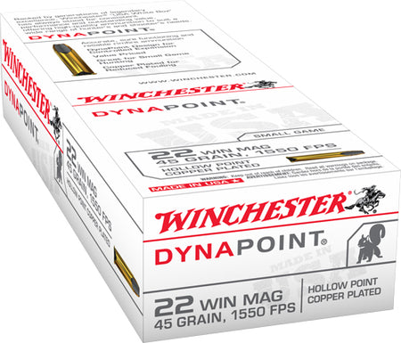 Winchester USA Dynapoint Pistol Ammo 22 Mag 45 grain Copper Plated Hollow Point (CPHP)