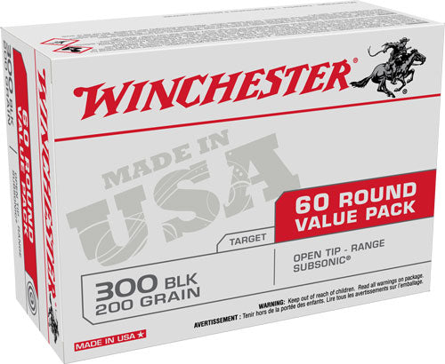 Winchester .300 AAC Blackout USA White Box Value Pack 200 grain Open Tip Range Subsonic ammunition