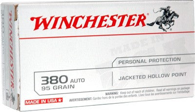 Winchester USA Jacketed Hollow Point 95 Grain .380 ACP/Auto 955 fps 020892219670