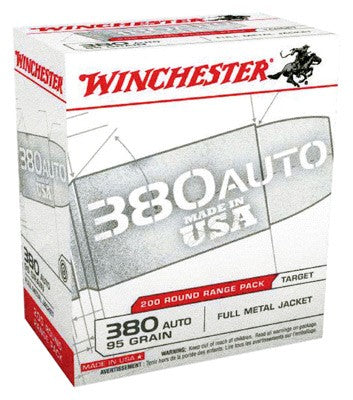 Winchester USA Full Metal Jacket 95 Grain .380 ACP/Auto 955 fps 020892222472