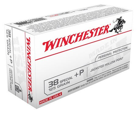 Winchester USA +P Jacketed Hollow Point 125 Grain .38 Special 945 fps 020892213173
