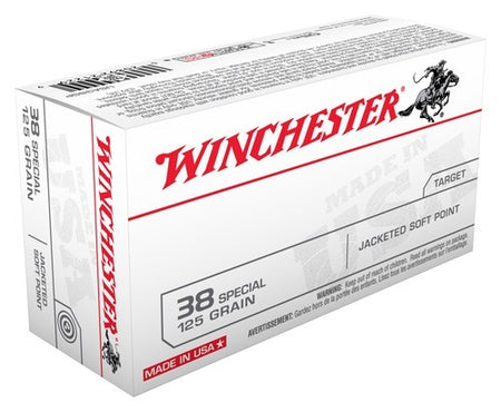 Winchester USA Jacketed Soft Point 125 Grain .38 Special 850 fps 020892212299