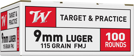 Winchester 9mm Luger / Parabellum USA Target & Practice Value Pack 115 grain Full Metal Jacket ammunition