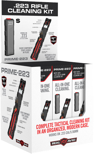 REAL AVID PRIME 223 RIFLE CLEANING KIT 12PC. DISPLAY