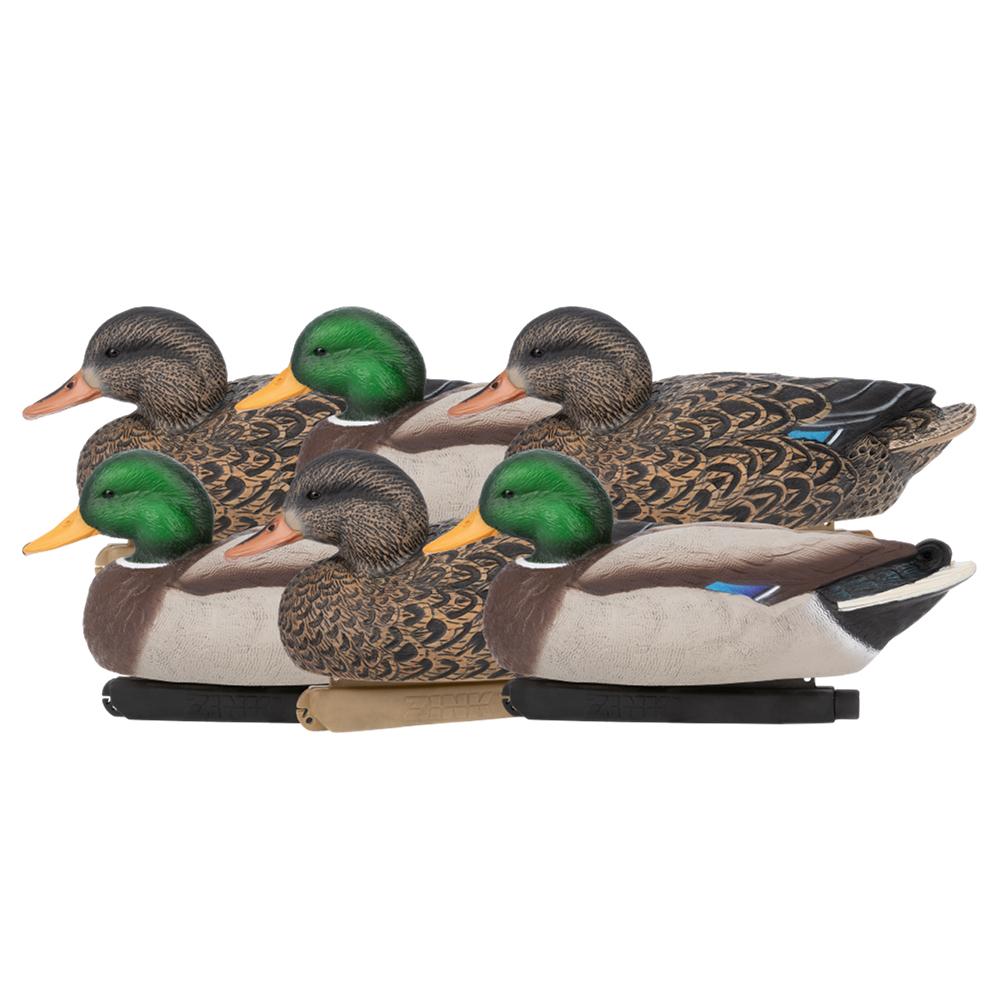 Zink Mallard Duck Floater Decoys Weight Forward Keel 6pk