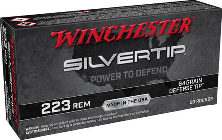 Winchester Silvertip Defense Tip 64 Grain .223 Remington 2700 fps 020892229877