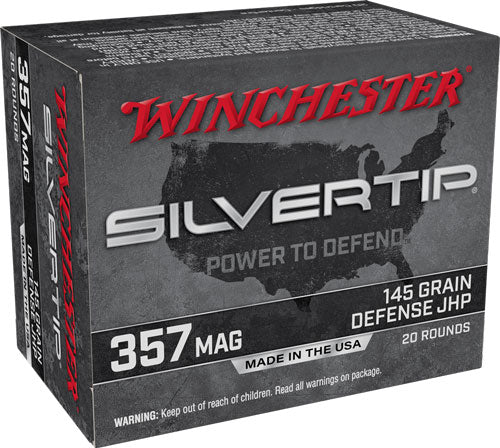 Winchester .357 Magnum Silvertip 145 grain Silvertip Jacket Hollow Point ammunition