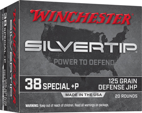 Winchester  +P Silvertip Jacket Hollow Point 125 Grain .38 Special 945 fps 020892231580
