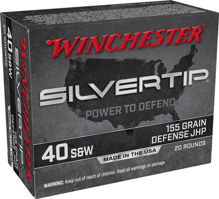 Winchester Silvertip Defense Silvertip Jacket Hollow Point 155 Grain .40 S&W 1205 fps 020892227798