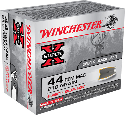 Winchester .44 Magnum Silvertip 210 grain Jacketed Hollow Point ammunition