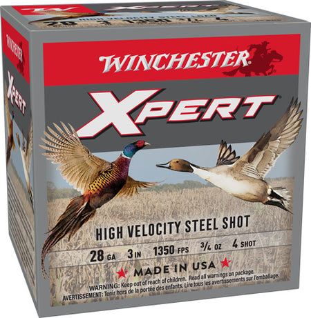 Winchester 28 Gauge Shotgun Ammo Xpert Pheasant High Velocity 3 in 3/4 oz #4
