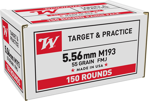 Winchester 5.56x45mm NATO USA White Box M193 Value Pack 55 grain Full Metal Jacket ammunition