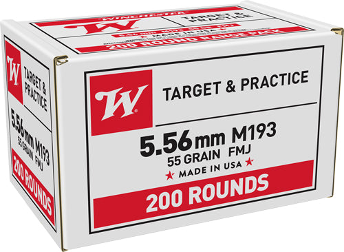 Winchester 5.56x45mm NATO USA White Box M193 55 grain Full Metal Jacket ammunition