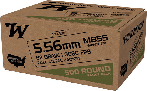 Winchester 5.56x45mm NATO M855 Green Tip Range Pack 62 grain Full Metal Jacket ammunition