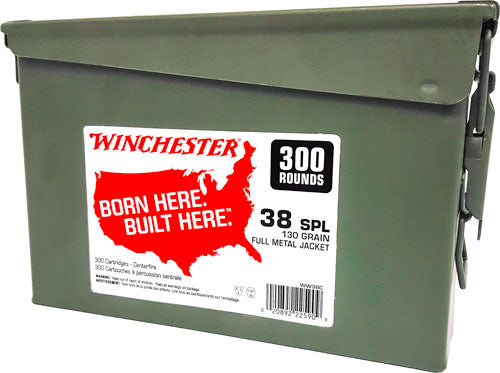 Winchester .38 Special USA Ammo Can 130 grain Full Metal Jacket ammunition