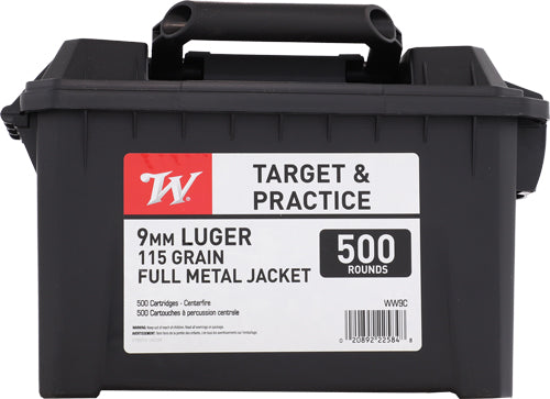 Winchester 9mm Luger / Parabellum USA Field Box 115 grain Full Metal Jacket ammunition