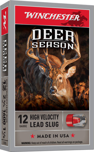 Winchester 12 Gauge Shotgun Ammo Deer Season High Velocity Rifled Slug 2.75 in 1-1/8 oz Slug