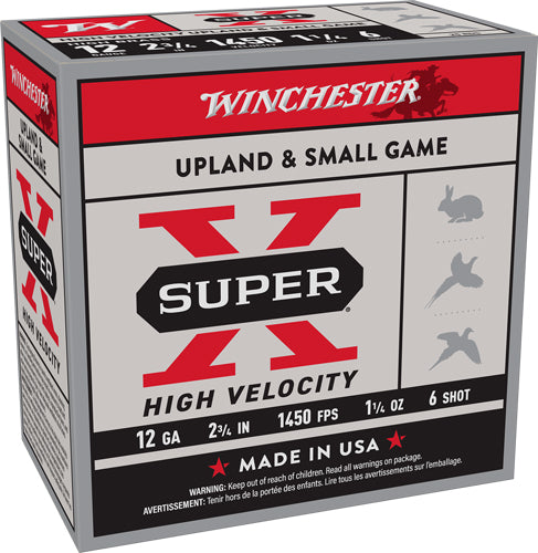 Winchester X12HV6 Super X High Velocity 12 Gauge 2.75" 1-1/4oz 6 Shot 1450 fps 020892027695