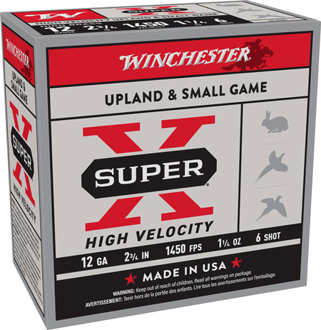 Winchester X12HV6 Super X High Velocity 12 Gauge 2.75" 1-1/4oz 6 Shot 1450 fps 020892027695