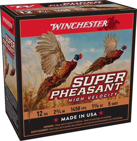 Winchester X12PHV5 Super Pheasant High Velocity 12 Gauge 2.75" 1-3/8oz 5 Shot 1450 fps 020892018013