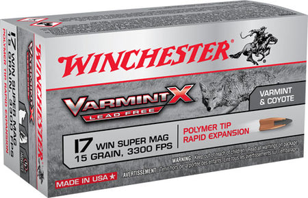 Winchester .17 WSM Varmint X Lead Free 15 grain Polymer Tip Rapid Expansion ammunition