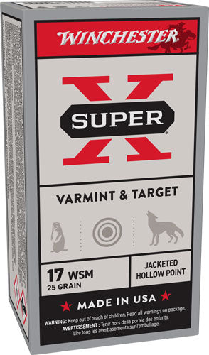 Winchester .17 WSM Super X 25 grain Jacketed Hollow Point ammunition