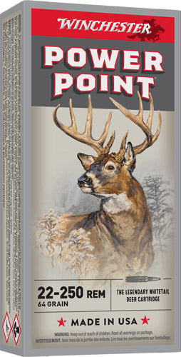 Winchester Super X Power-Point 64 Grain .22-250 Remington 3500 fps 020892215115