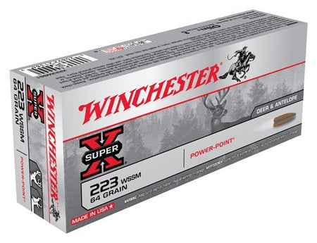 Winchester .223 WSSM Super-X 64 grain Power-Point ammunition