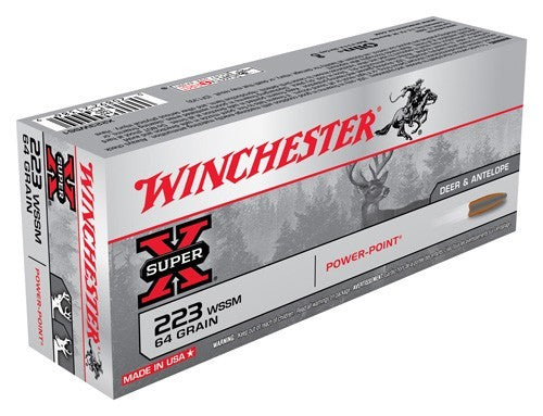 Winchester .223 WSSM Super-X 64 grain Power-Point ammunition