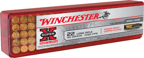 Winchester Super X Power-Point Copper Plated 40 Grain .22 Long Rifle 1280 fps 020892101944
