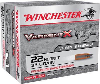 Winchester .22 Hornet Varmint X 35 grain Polymer Tip Rapid Expansion ammunition
