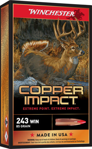 Winchester Deer Season XP Copper Impact Copper Extreme Point Lead-Free 85 Grain .243 Winchester 3260 fps 020892224186