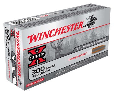 Winchester .300 Savage Super X 150 grain Power-Point ammunition