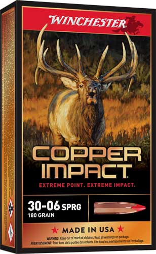 Winchester Copper Impact Copper Extreme Point Lead-Free 180 Grain .30-06 Springfield 2725 fps 020892231313