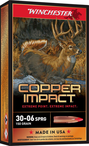 Winchester Copper Impact Copper Extreme Point Lead-Free 150 Grain .30-06 Springfield 2920 fps 020892224247