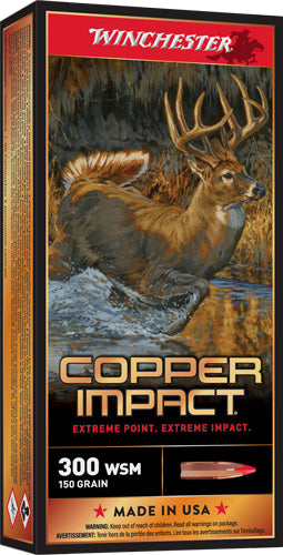 Winchester .300 WSM Copper Impact 150 grain Copper Extreme Point Lead-Free ammunition
