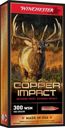 Winchester .300 WSM Copper Impact 180 grain Copper Extreme Point Lead-Free ammunition