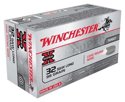 Winchester .32 S&W Long SUPER-X 98 grain Lead Round Nose ammunition