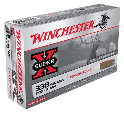Winchester Super X Power-Point 200 Grain .338 Winchester Magnum 2960 fps 020892200982