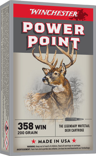 Winchester Power-Point FLATNOSE 200 Grain .358 Winchester 2490 fps 020892220072