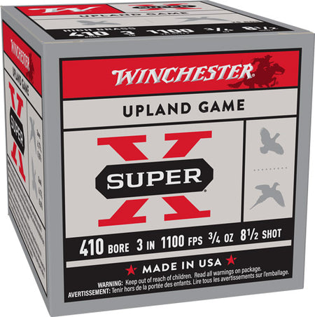 Winchester .410 Bore Shotgun Ammo Super X HIGH BRASS Heavy Game Load 3 in 3/4 oz #8.5