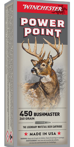 Winchester SUPER-X Power-Point 260 Grain .450 Bushmaster 2110 fps 020892227958