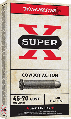 Winchester .45-70 Government Super X Cowboy Action 405 grain Lead Flat Nose ammunition