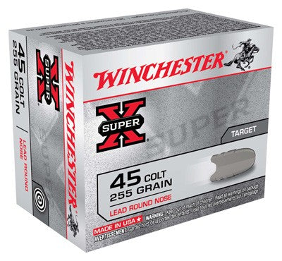 Winchester Super X Lead Round Nose 255 Grain .45 Long Colt 860 fps 020892201705